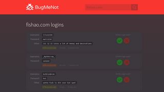 fishao.com passwords - BugMeNot