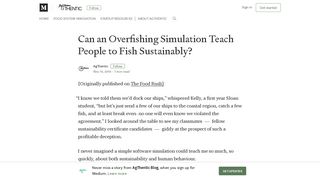 Can an Overfishing Simulation Teach People to Fish Sustainably?