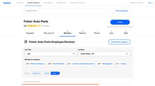Working at Fisher Auto Parts: 98 Reviews | Indeed.com