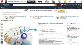Amazon.com: Fisher Price Think & Learn Code-a-Pillar Toy: Toys ...