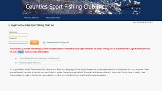 Login to Counties Sport Fishing Club Inc - ClubHub