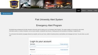 Fisk University Alerts - Login to your account - CAHAN/Everbridge Login