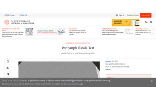 Perilymph Fistula Test | NEJM