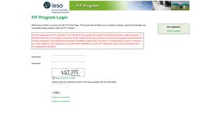 FIT Program Login: IESO FIT Program