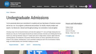 Undergraduate Admissions | Fashion Institute of Technology