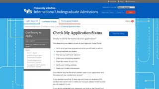 Check My Application Status - International Admissions - University at ...