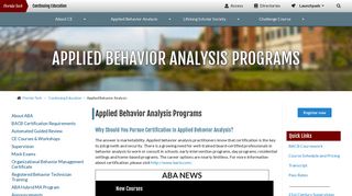 Applied Behavior Analysis | Florida Tech