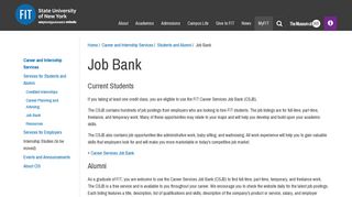 Job Bank | Fashion Institute of Technology