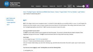 Login Problems/Troubleshooting: MyFIT | Fashion Institute of ...