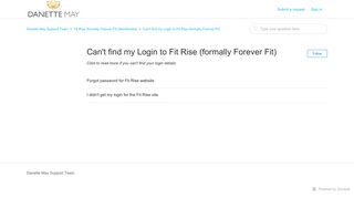 Can't find my Login to Fit Rise (formally Forever Fit) – Danette May ...