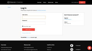 Registered User Account Login | TRAINFITNESS