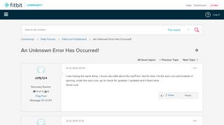 An Unknown Error Has Occurred! - Page 6 - Fitbit Community