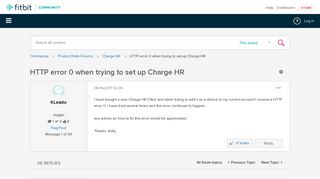 HTTP error 0 when trying to set up Charge HR - Fitbit Community