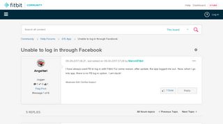 Unable to log in through Facebook - Fitbit Community