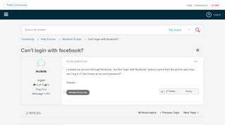 Can't login with facebook? - Fitbit Community
