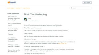 Fitbit: Troubleshooting – Lose It! Support