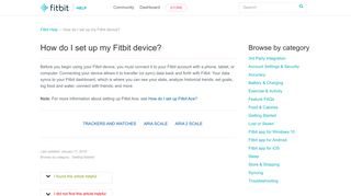 Help article: How do I set up my Fitbit device?