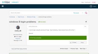 Solved: windows 8 login problems - Fitbit Community