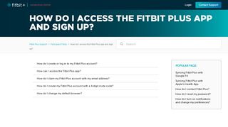 How do I access the Fitbit Plus app and sign up? – Fitbit Plus Support