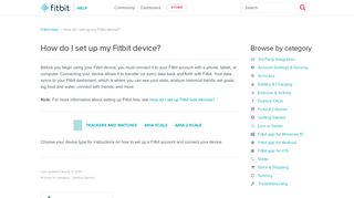 Help article: How do I set up my Fitbit device?