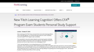 New 'Fitch Learning Cognition' Offers CFA® Program Exam Students ...