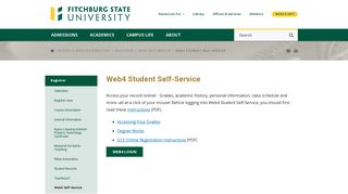 Web4 Student Self-Service | Fitchburg State University