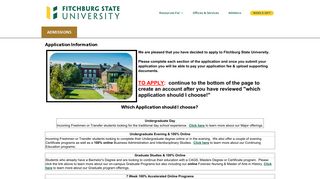 Application Information - Admissions - Fitchburg State University