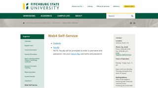Web4 Self-Service | Fitchburg State University