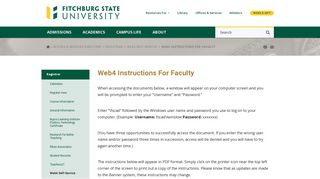 Web4 Instructions For Faculty | Fitchburg State University