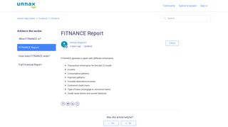 FITNANCE Report – Unnax Help Center