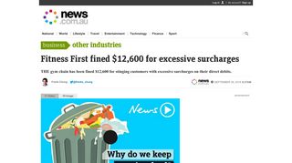 Fitness First fined $12600 for excessive surcharges - News.com.au