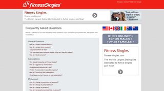 Fitness Singles Help/FAQ