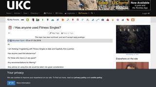UKC Forums - Has anyone used Fitness Singles?