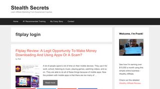 fitplay login | | Stealth Secrets