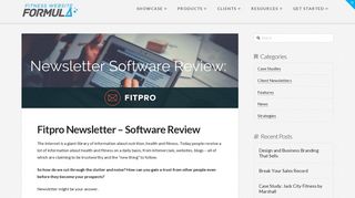 Fitpro Newsletter - Software Review - Fitness Web Design
