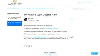 My Fit Rise Login Doesn't Work – Danette May Support Team