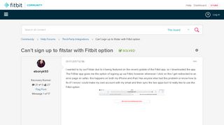 Solved: Can't sign up to fitstar with Fitbit option - Fitbit Community