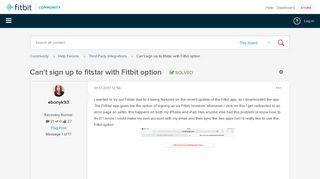 Solved: Can't sign up to fitstar with Fitbit option - Fitbit Community