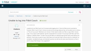 Solved: Unable to log into Fitbit Coach - Fitbit Community