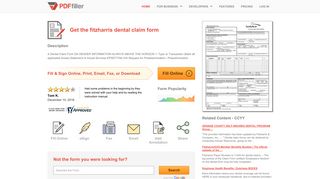 Fitzharris Dental Claim Form - Fill Online, Printable, Fillable, Blank ...