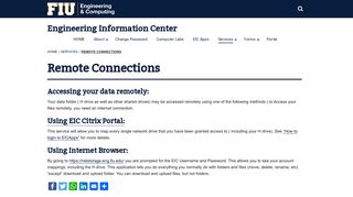 Remote Connections - Engineering Information Center - FIU