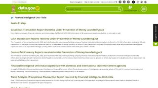 Financial Intelligence Unit - India | data.gov.in