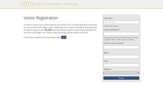 Visitor Registration - FIU | Network