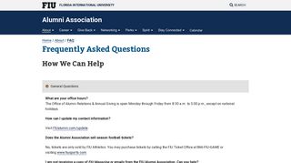 Frequently Asked Questions - FIU Alumni Association