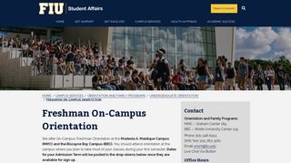 Freshman On-Campus Orientation - Campus ... - FIU Student Affairs