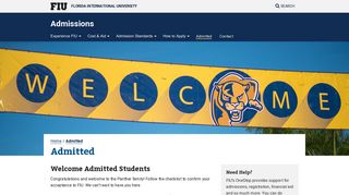 Admitted | Undergraduate Admissions | Florida International University