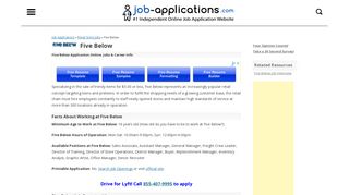 Five Below Application, Jobs & Careers Online - Job-Applications.com