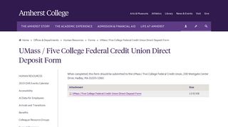 Forms | UMass / Five College Federal Credit Union Direct Deposit ...