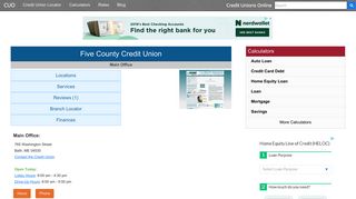Five County Credit Union - Bath, ME - Credit Unions Online