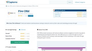 Five CRM Reviews and Pricing - 2019 - Capterra